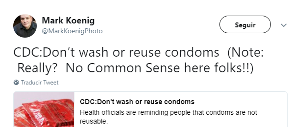 El condón solo se usa vez, no se debe lavar