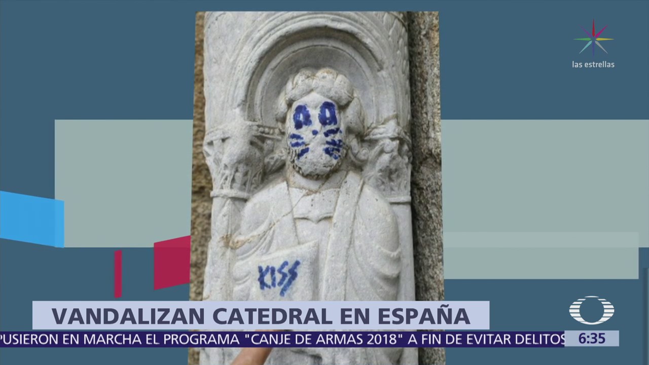 Vandalizan escultura en catedral de Santiago de Compostela