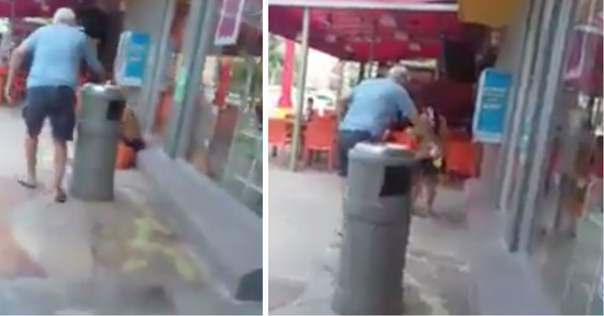 VIDEO: Hombre tira ácido al suelo para alejar a indígena de una tienda
