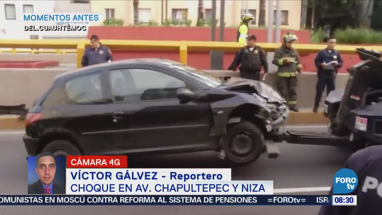 Accidente automovilístico en avenida Chapultepec
