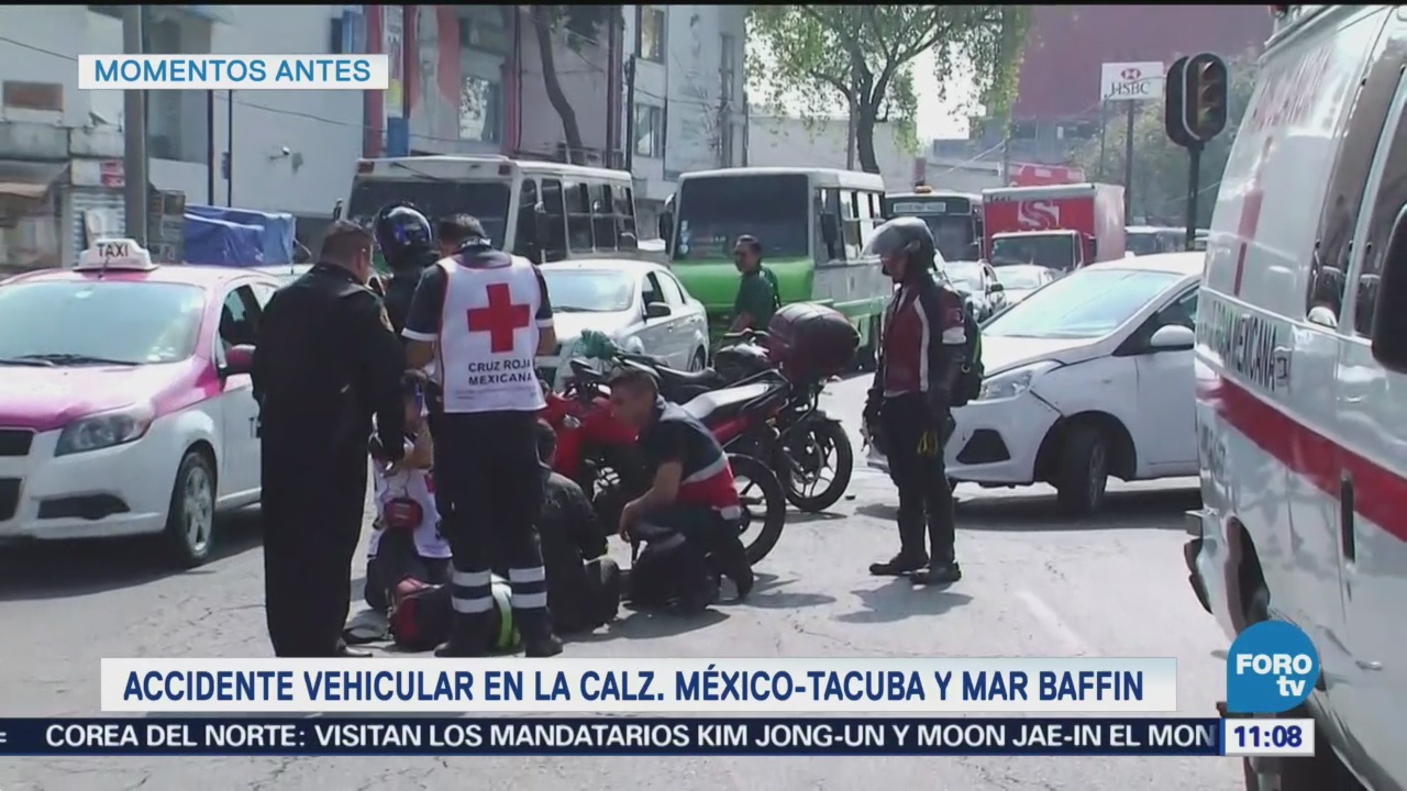 Accidente vehicular calzada México Tacuba, colonia Popotla