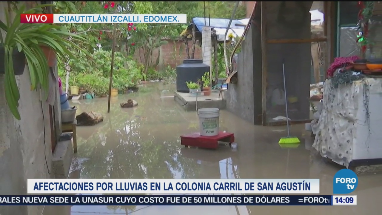 Afectaciones por lluvias y desborde en Cuautitlán Izcalli