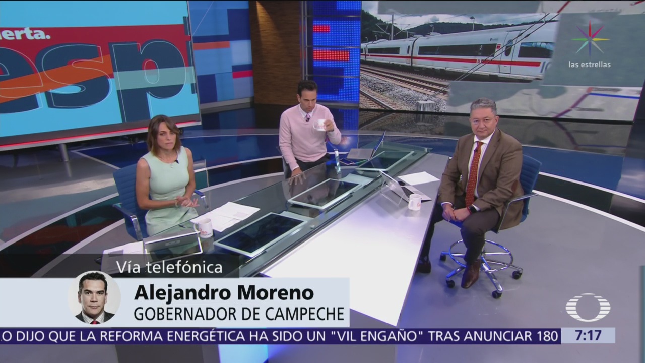 Alejandro Moreno, gobernador de Campeche, respalda tren maya