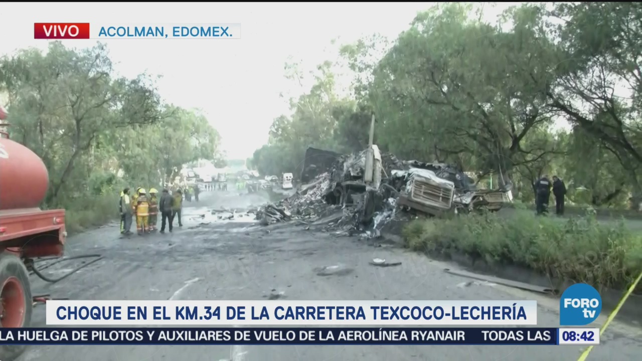 Choque en carretera Texcoco - Lechería, fallecen dos