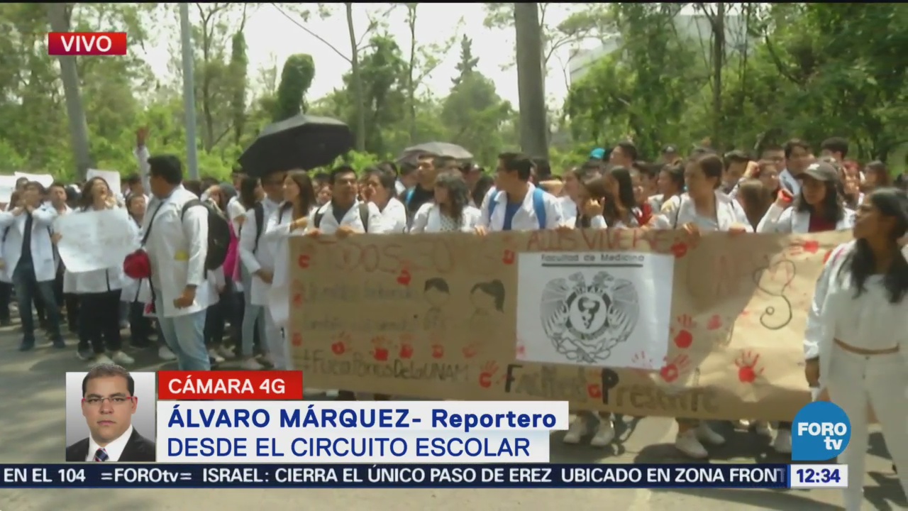 Cientos de estudiantes marchan por Circuito Escolar de Ciudad Universitaria