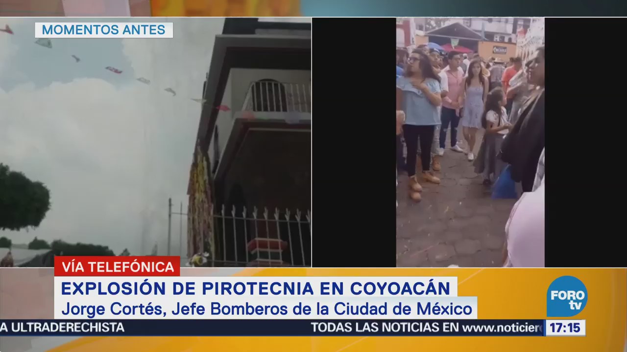 Confirman dos lesionados por explosión de pirotecnia en Coyoacán