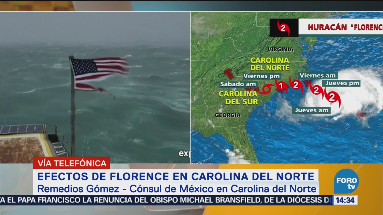 Cónsul de México en Carolina Norte sobre huracán Florence
