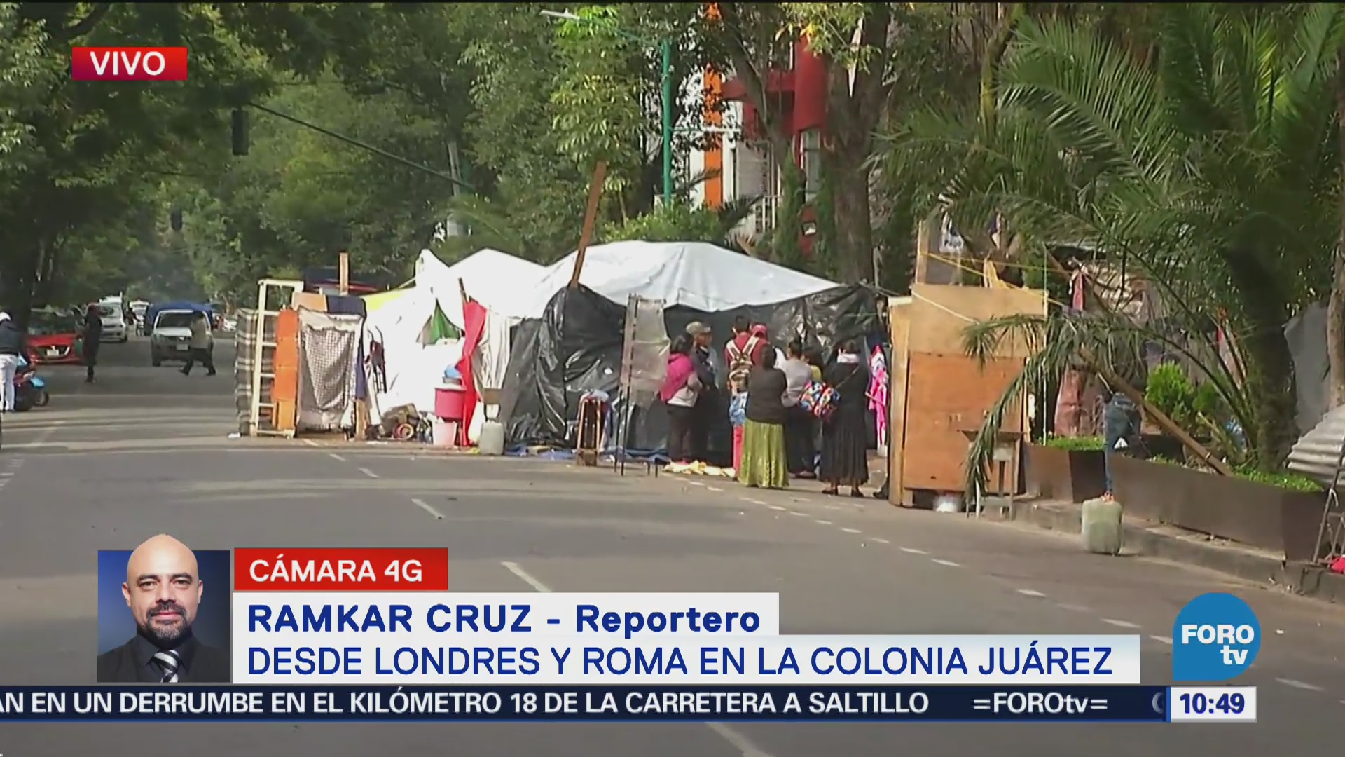 Continúa campamento en colonia Juárez tras desalojo