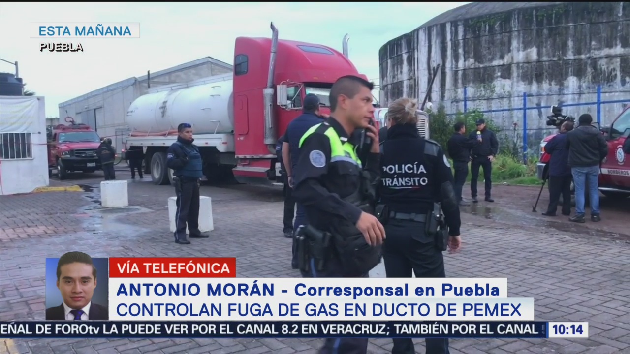 Controlan fuga de gas en ducto de Pemex, en Puebla