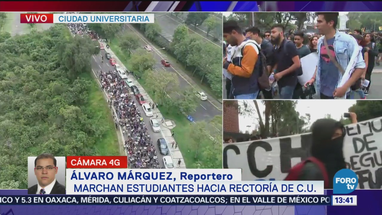 Estudiantes del CCH Azcapotzalco encabezan marcha en Ciudad Universitaria