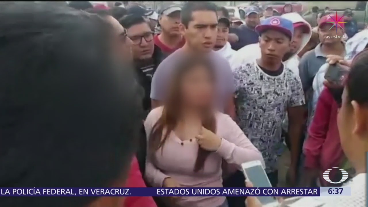 Evitan linchamiento de pareja acusada de robo en Puebla