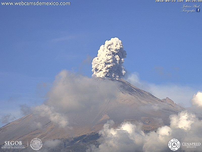 Fractura de domo aumenta actividad del volcán Popocatépetl