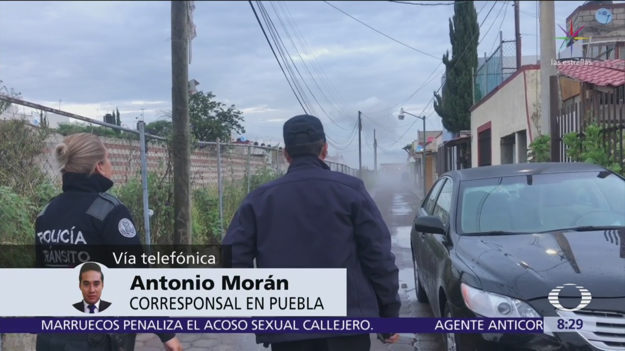 Fuga de gas LP por toma clandestina en Puebla