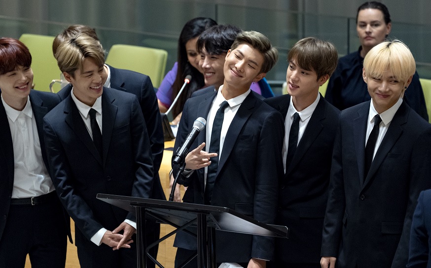 La banda coreana BTS habla en la ONU