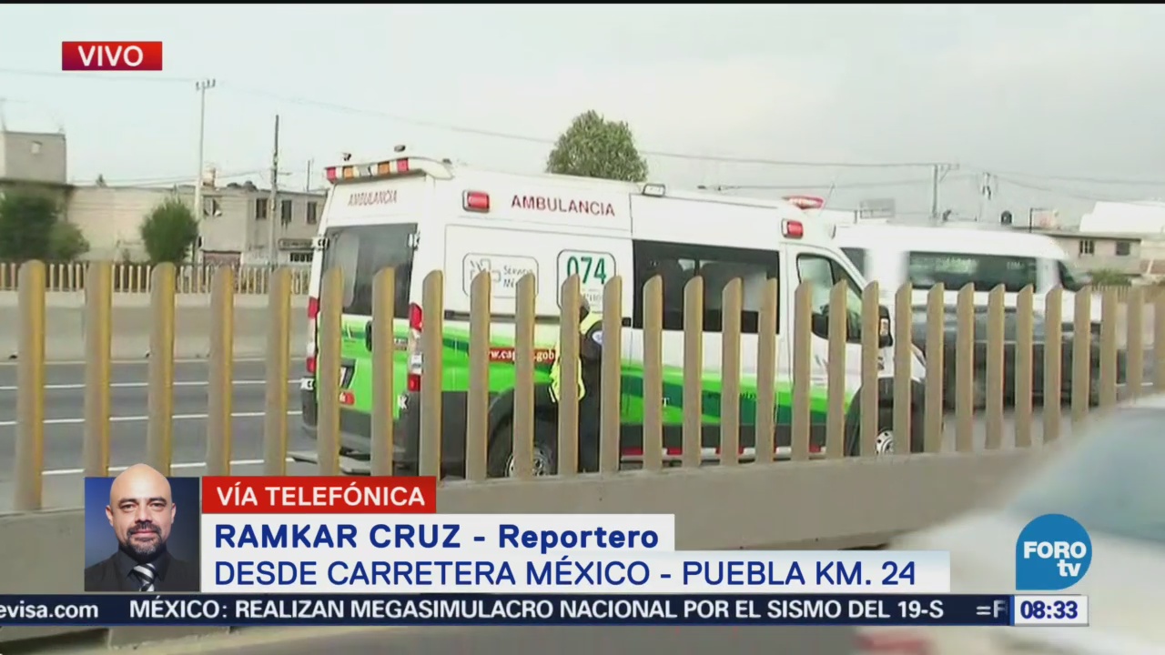 Hombre fallece al ser atropellado en autopista México Puebla