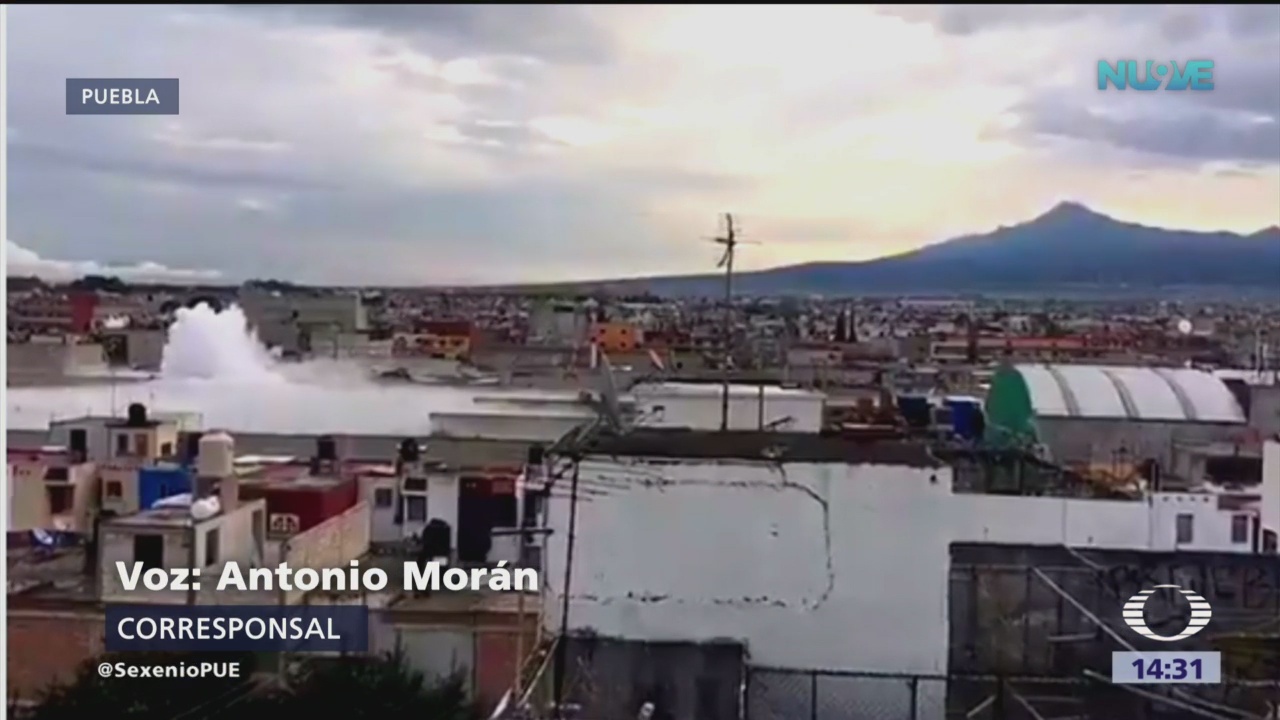 Emergencia por fuga de gas en Puebla