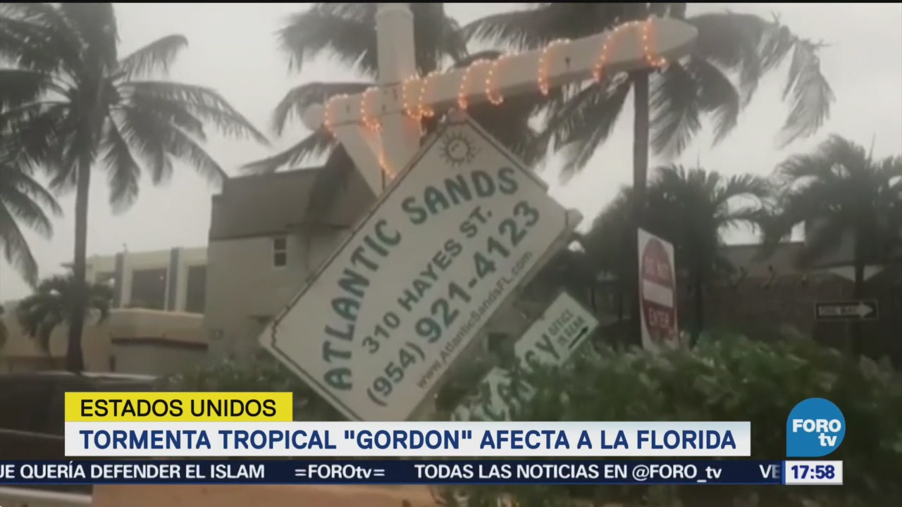 Tormenta tropical Gordon afecta a la Florida