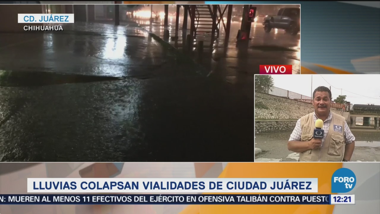 Lluvias colapsan avenidas de Ciudad Juárez, Chihuahua