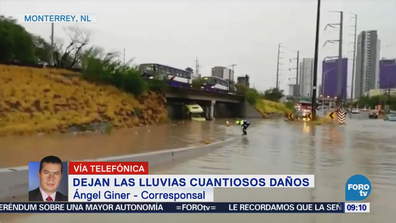 Lluvias cuantiosas en Monterrey dejan daños