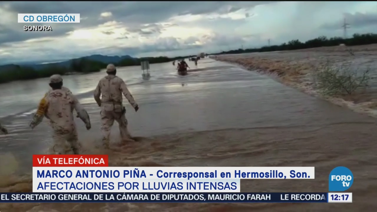 Lluvias dejan afectaciones en municipios de Sonora
