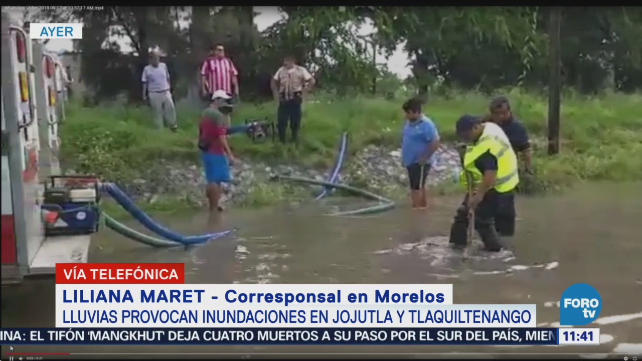 Lluvias dejan inundaciones en Jojutla y Tlaquiltenango