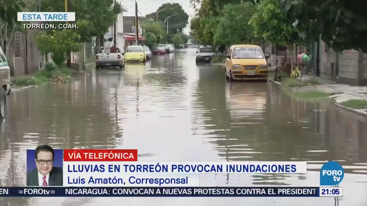 Lluvias provocan inundaciones en Torreón, Coahuila