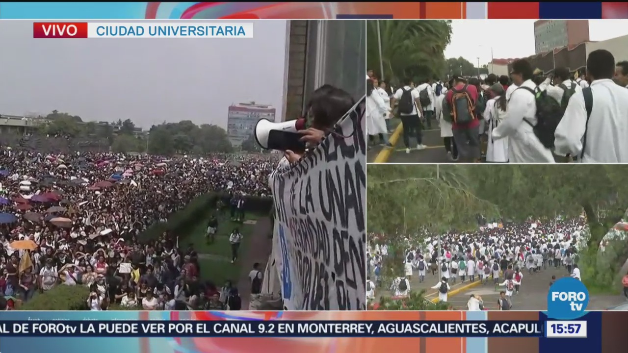 Manifestación Contra Violencia UNAM Disuelve Ni Con La Lluvia
