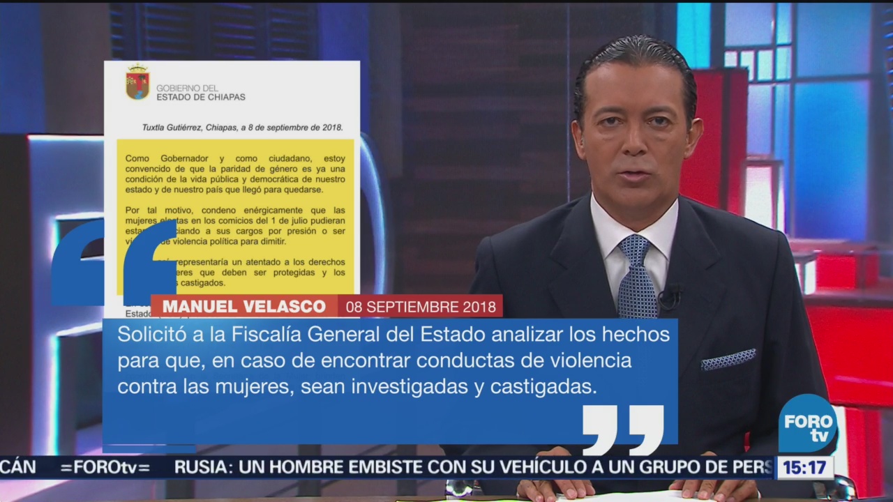 Manuel Velasco Pide Investigar Renuncia De Mujeres Cargos En Chiapas