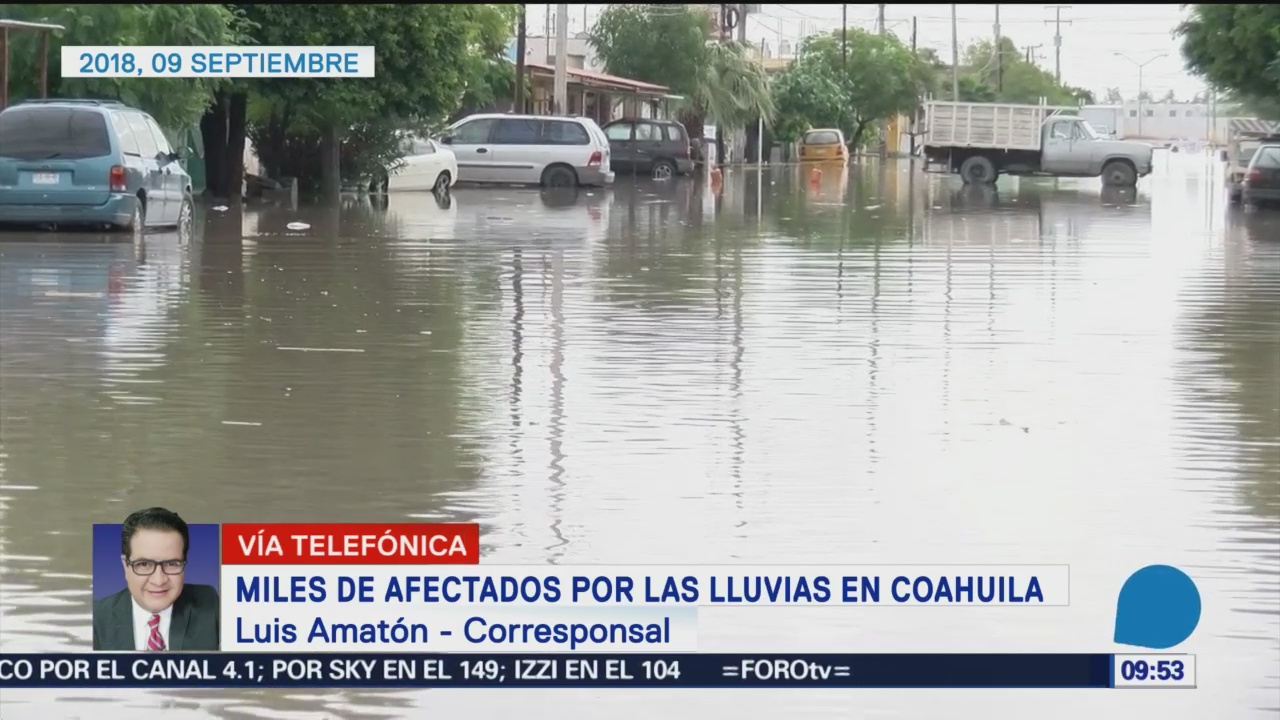 Miles de afectados por lluvias en Coahuila