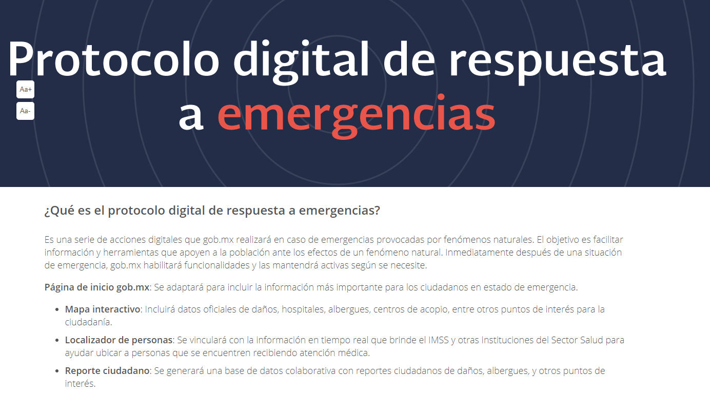 México activa protocolo digital de respuesta a emergencias