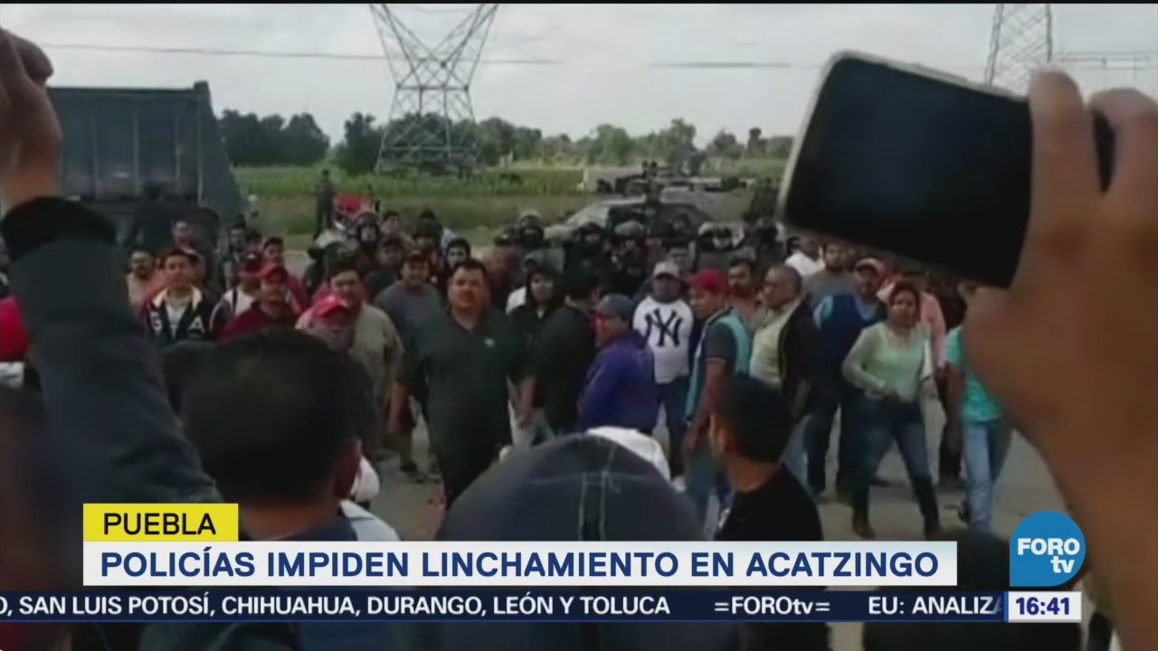 Policías Impiden Linchamiento Acatzingo, Puebla