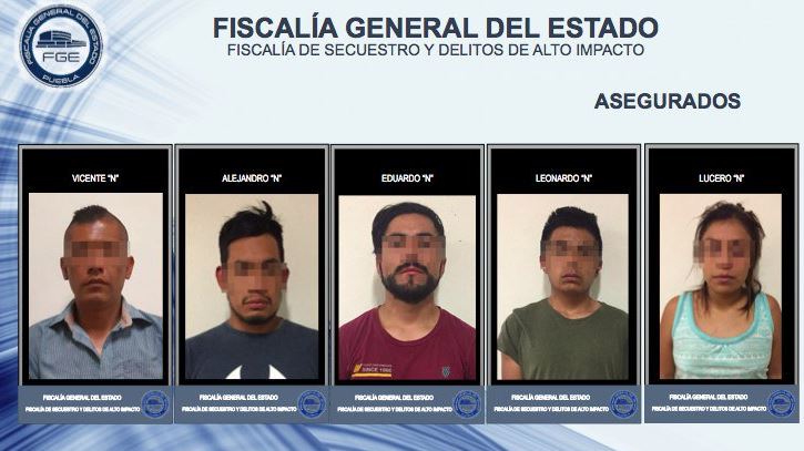 Fiscalía de Puebla desmantela banda de secuestradores