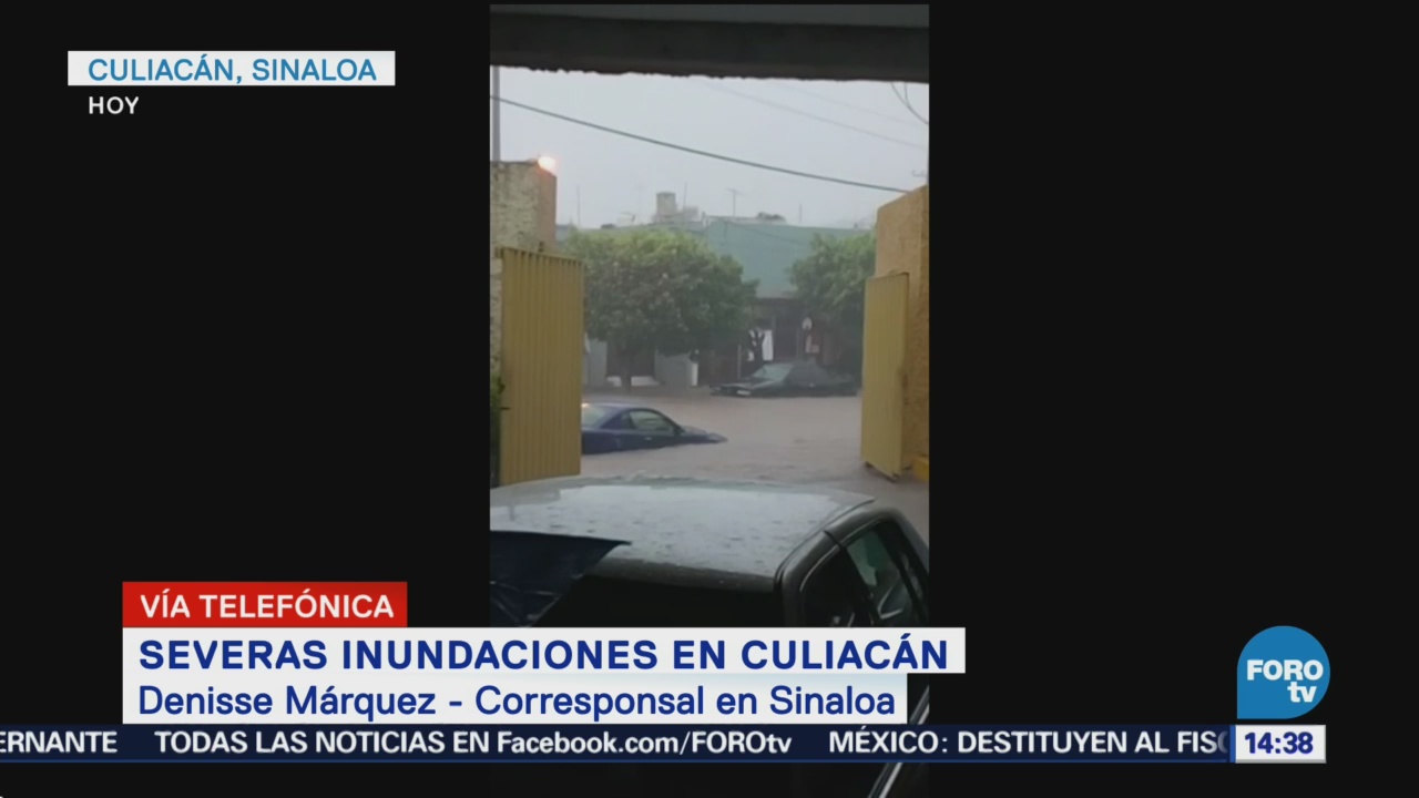 Registran severas inundaciones en Culiacán, Sinaloa