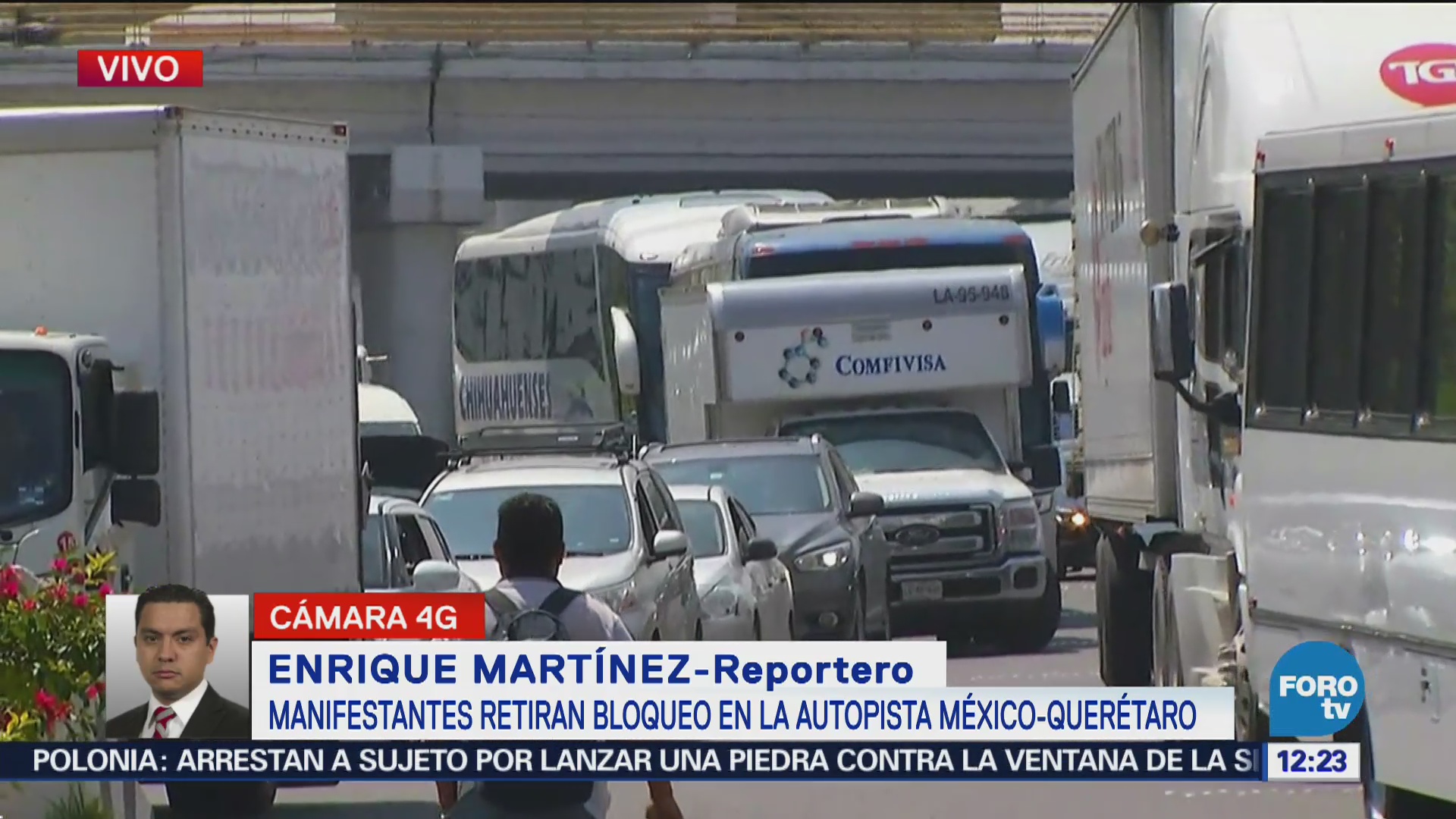 Retiran bloqueo en la autopista México-Querétaro, se reanuda