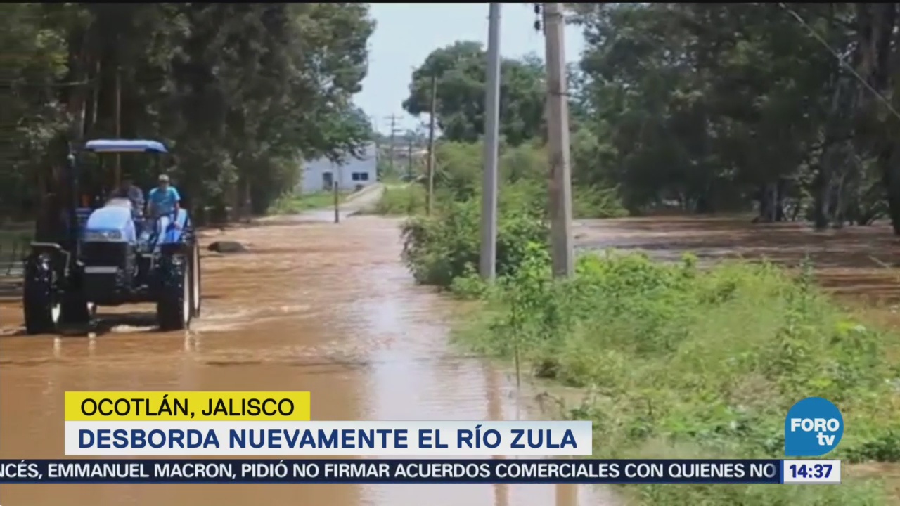 Río Zula se desborda en Ocotlán, Jalisco