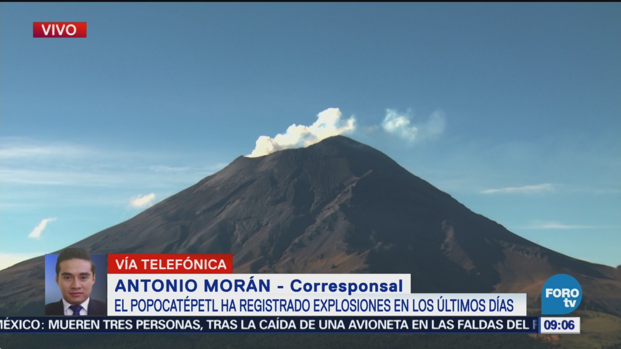 Popocatépetl registra explosiones en últimos días
