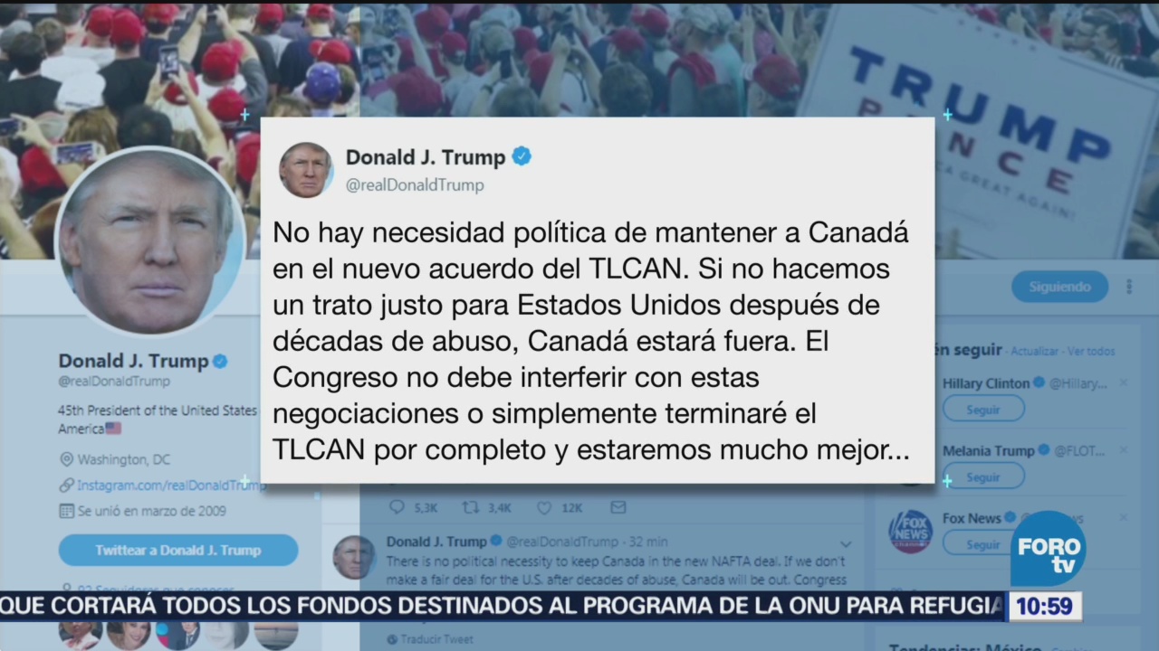 No Hay Necesidad Incluir Canadá Nuevo Pacto Comercial Trump