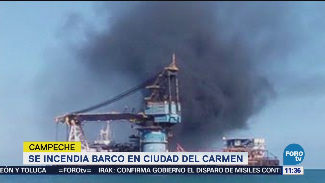 Incendia Barco Varado Ciudad Del Carmen