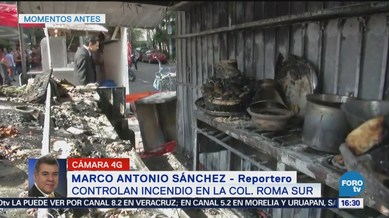 Se incendia puesto de tacos afuera de Metro Chilpancingo
