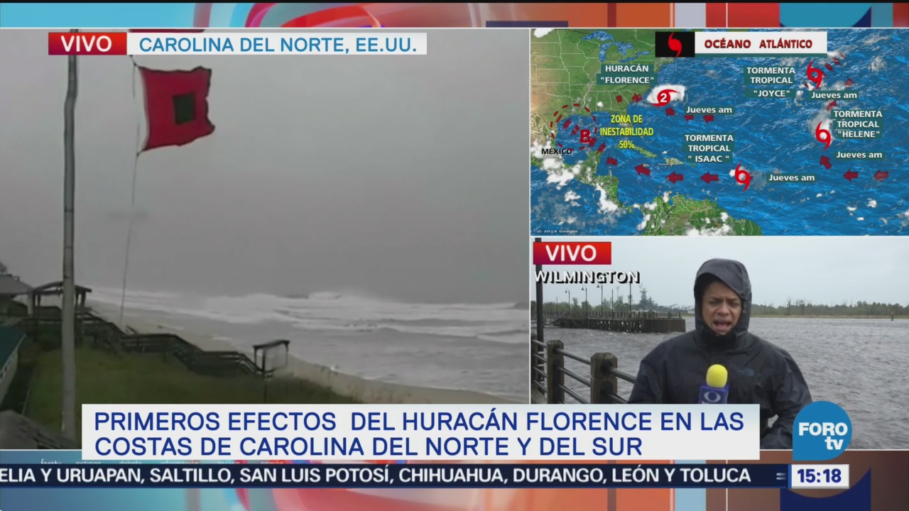 Se registran los primeros efectos del huracán Florence en EU