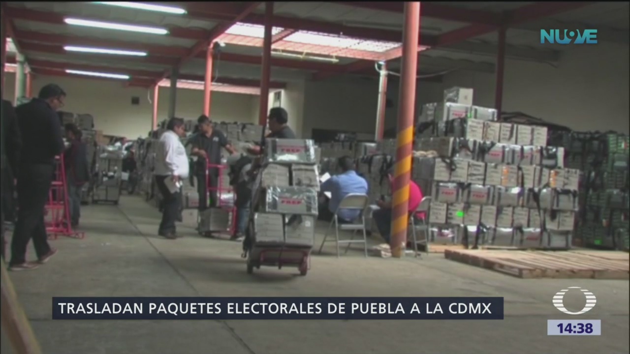 Trasladan paquetes electorales de Puebla a la CDMX