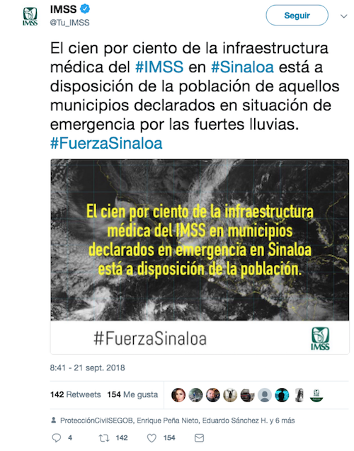 Centros Acopio Sinaloa IMSS Tuit Atún Enlatado