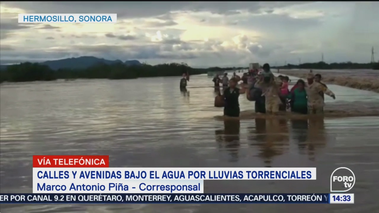 Vialidades inundadas por lluvias en Sinaloa y Sonora