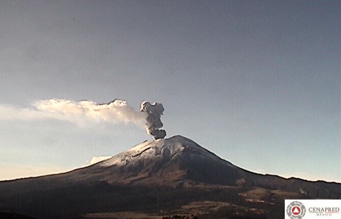 Volcán Popocatépetl registra 196 exhalaciones en 24 horas
