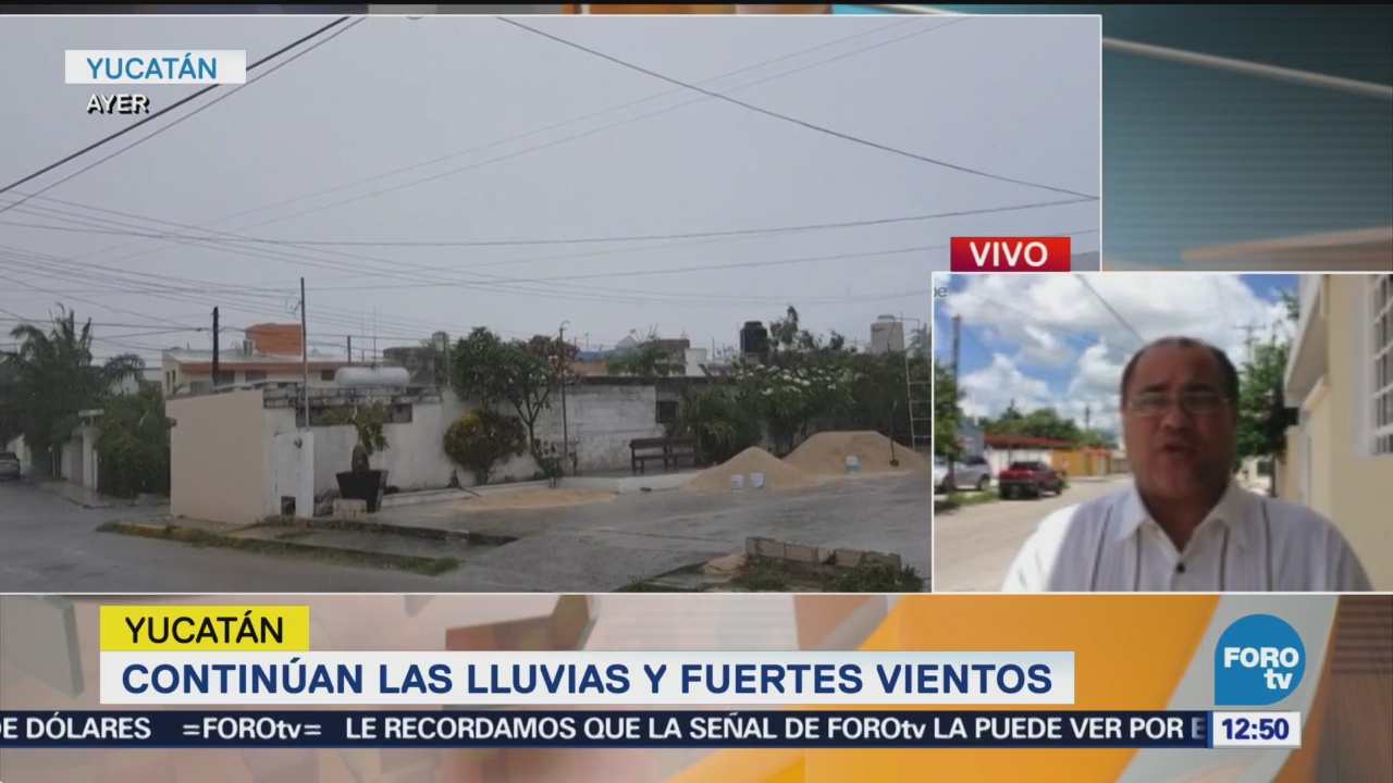 Zona de inestabilidad provoca lluvias y fuertes viento en Yucatán