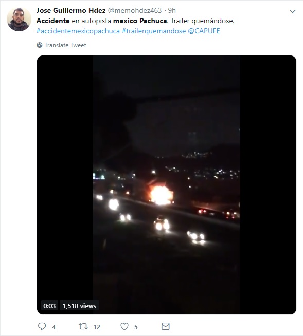 Accidente en la autopista México Pachuca deja dos muertos