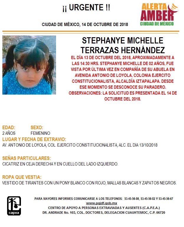 Piden ayuda para localizar a Stephanye Michelle