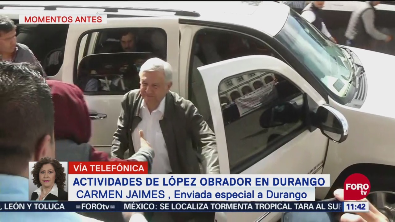 Andrés Manuel López Obrador llega a Durango