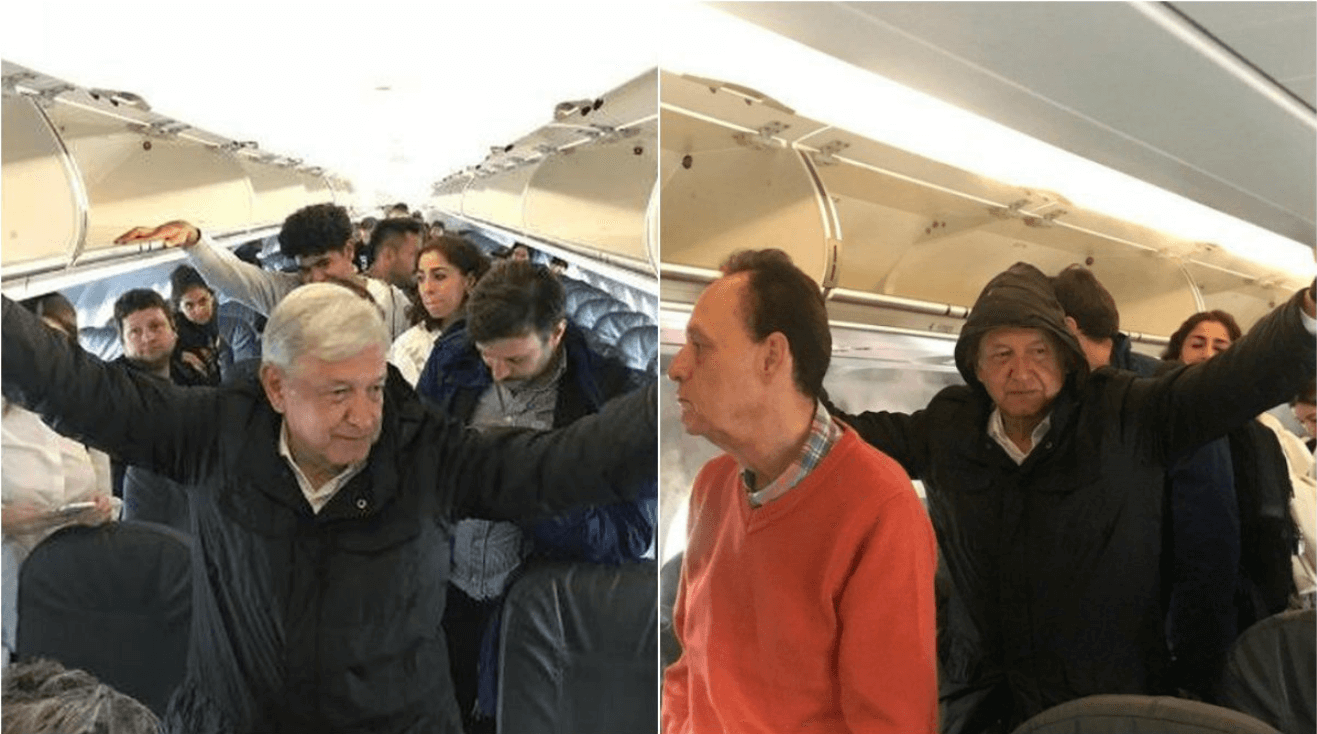 Lluvia detiene a López Obrador en aeropuerto de Cancún