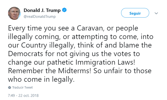 Ataca Trump a demócratas por tema de migración. (@realDonaldTrump)